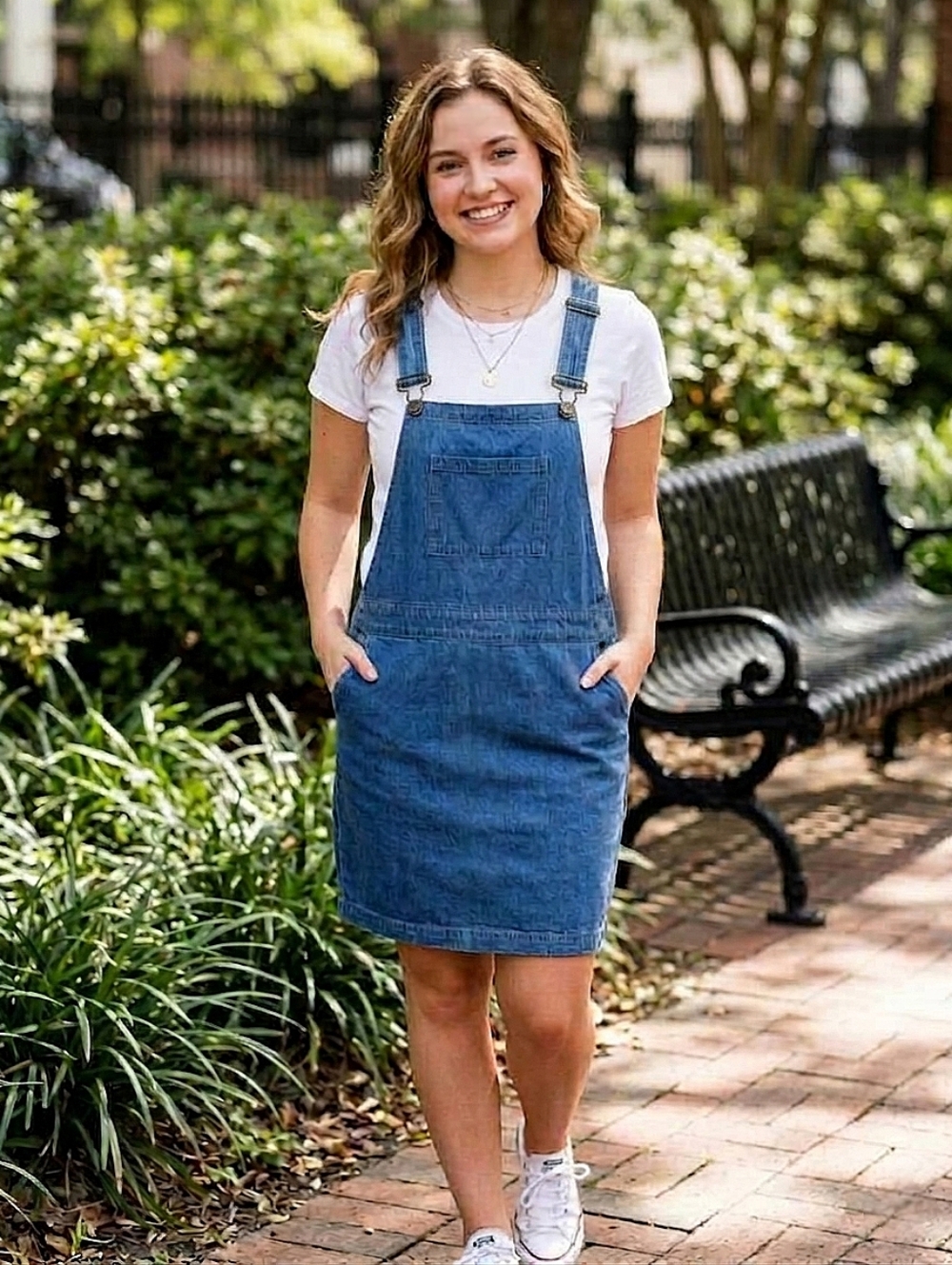 NWOT Umgee "Medium Wash 💯% Cotton Overall Dress w/Bib Pocket+Side Pockets" SML